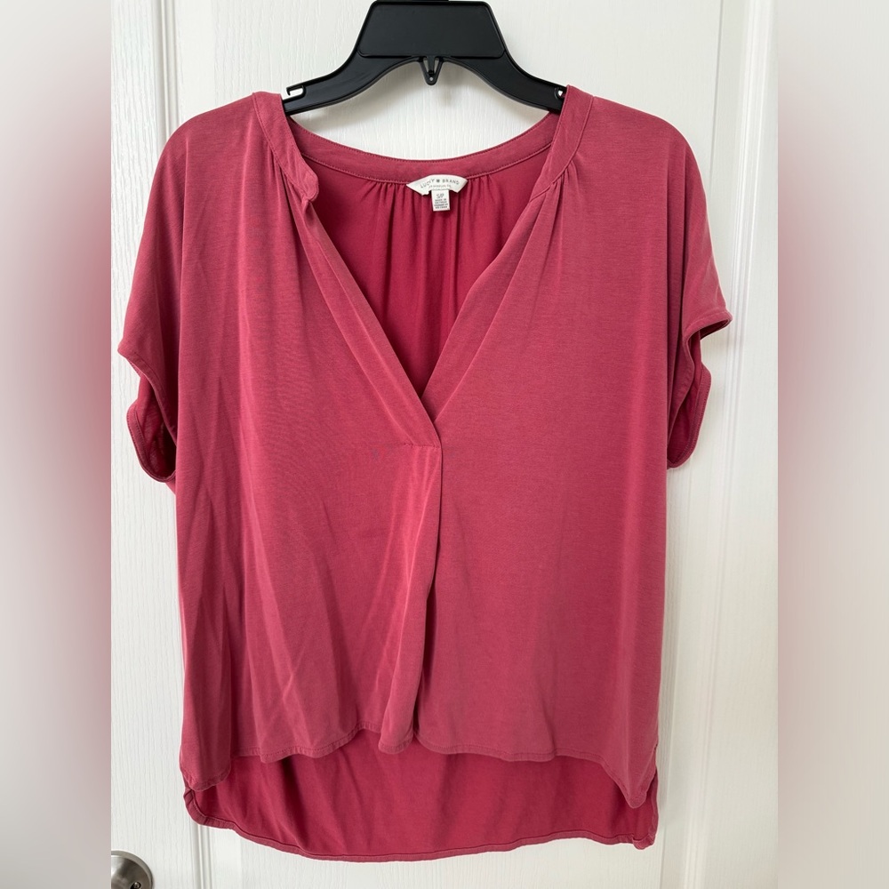 Lucky Brand Red V-Neck Top Small